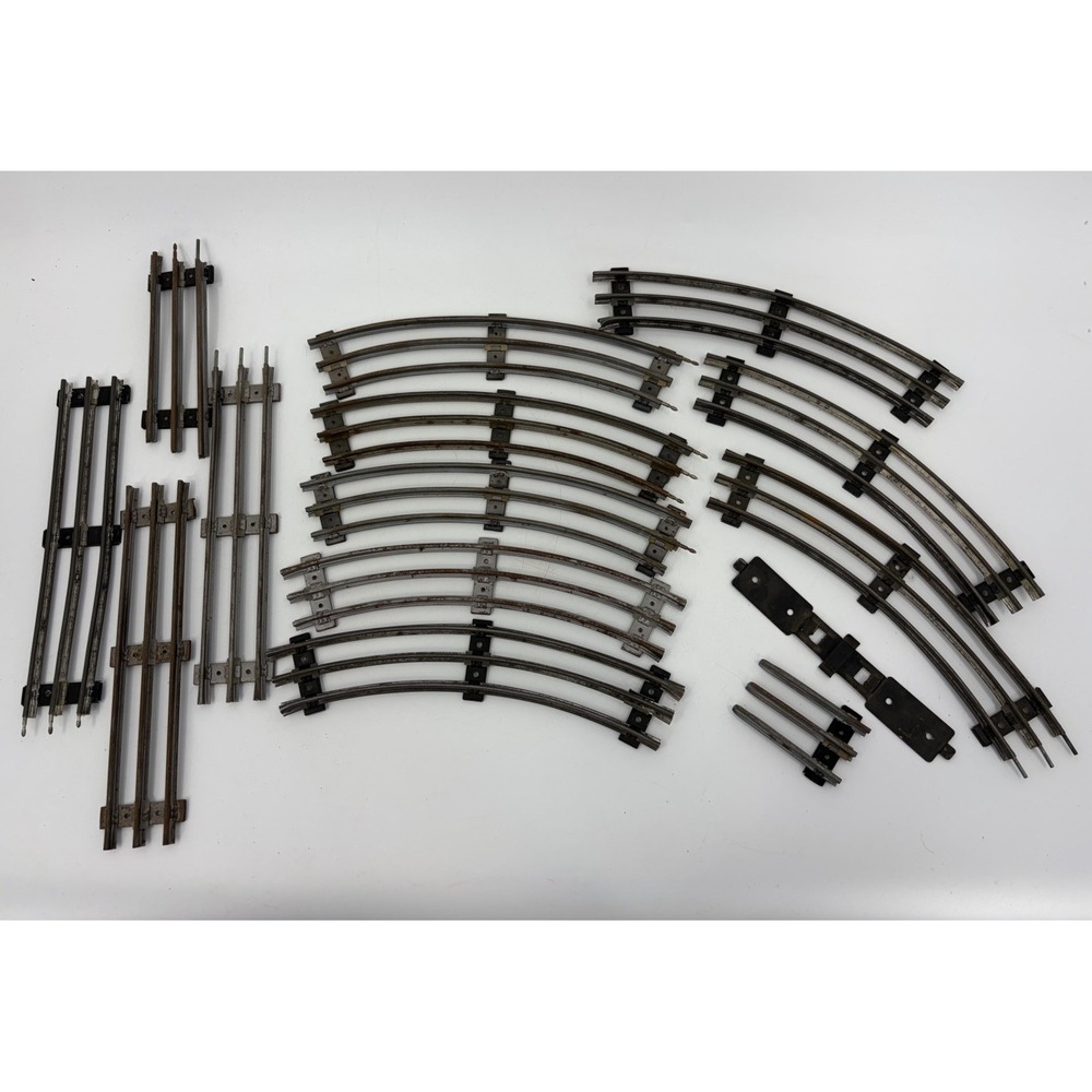 Vintage Lionel O Gauge Straight and Curved Train Tracks 14 Pieces